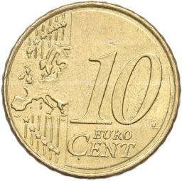 Монета 10 евроцентов 2016 года Испания