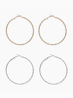 Цена за 2 шт. Серьги-кольца «Рельеф», миксы, d=5.7 см