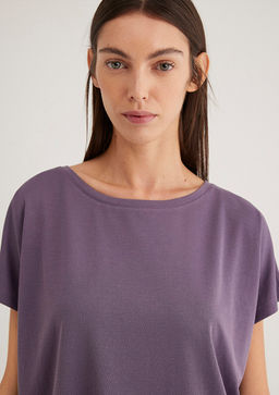 Lux Touch TENCEL TM Mor Modal Basic Tisort - Mavi фото 6