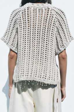 CHUNKY KNIT TOP WITH SIDE STRAPS - Zara фото 4