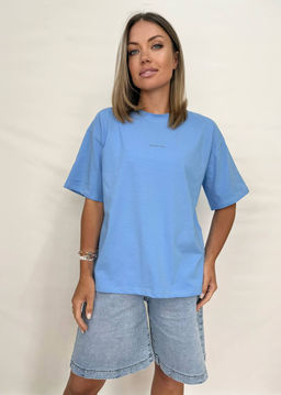 K12854 Футболка OVER SIZE ГОЛУБОЙ