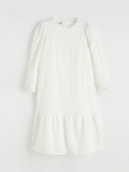 Bisiklet Yaka Fisto Detayl? K?z ?ocuk Elbise