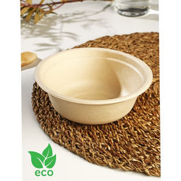 Цена за 50 шт. Миска Ecolife, 500 мл, d=15,5 см, сахарный тростник