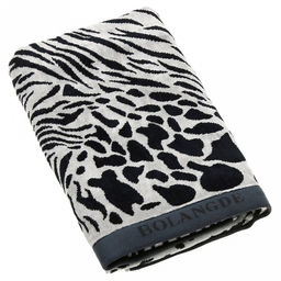 Missoni-3023 Полотенце махровое 70х140см, плотность 375гр/м2, 100% хлопок, велюр, черный/коричневый, Bolangde (Китай)