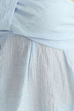 Trendyolmilla Ac?k Mavi Omuz Baglama Detayl? Dokuma Bluz TWOSS25BZ00105  фото 4