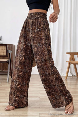Siyah-_ok Renkli Dokuma 100% Polyester Pantolon TBESS26PL00021