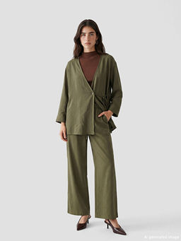 Kruvaze Yaka Dokulu Modal Kar???ml? Kad?n Kimono