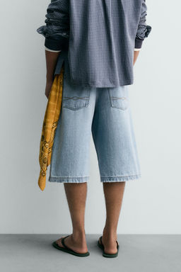 LIMITED EDITION RELAXED FIT DENIM BERMUDA SHORTS - Zara фото 18