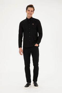 Мужская черная базовая рубашка с длинным рукавом - U.s. polo assn фото 4