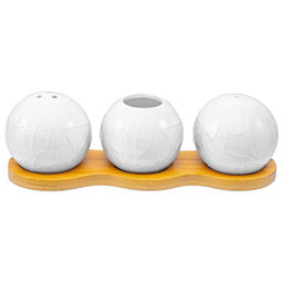 Вазочка под зубочистки + набор для специй 2 пр.20*6,5*6 см 75 мл "Танзания" на дерев подставке