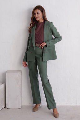 11722 Брюки со стрелками в приглушённом зелёном - Martichelli фото 30