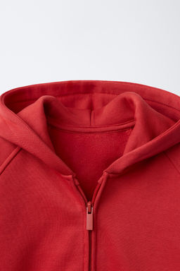 SUDADERA FELPA CREMALLERA / Rojo medio - Zara фото 3