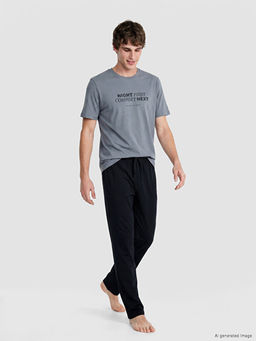 Пижамный комплект Regular Fit Baskılı Erkek Pijama Takımı мужской