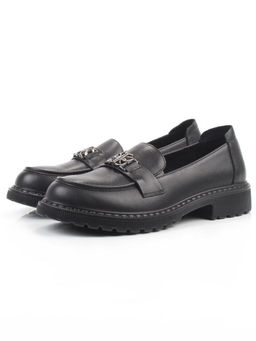 03-PDHL242-1 BLACK Лоферы женские (натуральная кожа)