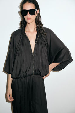 CHAQUETA BOMBER SATINADA / Negro - Zara фото 2