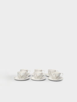 Пара чайная, 6 перс, 12 пр, 220 мл, фарфор N, белая, Цветы и листья, Primrose - Anna lafarg фото 2