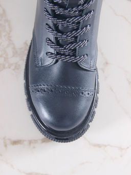 Ботинки 319.PODYUM141bl.Вакса черная/шерсть