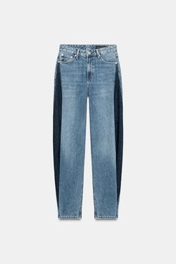 ZW COLLECTION TAPERED PATCHWORK JEANS - Zara фото 3