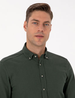 Koyu Haki Slim Fit Uzun Kollu G_mlek - Pierre cardin фото 2