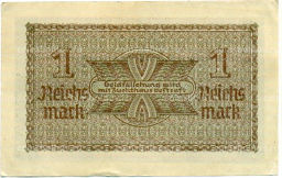 Банкнота 1 рейхсмарка 1939 года Германия (Для оккупированных территорий)