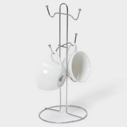 Держатель для кружек на 6 предметов Доляна, 13.5×13.5×31 см, серый