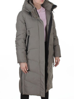 A73 GRAY/GREEN Пальто зимнее женское (200 гр. холлофайбер)