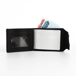 Портмоне на магнитах, отдел для купюр, карт, монет, цвет чёрный - Simaland фото 5