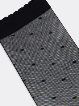 Цена за 5 пар! Женские высокие носки из полиамида черного цвета в горошек черный 263PA-1358 - Mark formelle фото 5