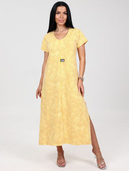 631 ПЛАТЬЕ ЖЕНСКОЕ (Желтый/полоса)