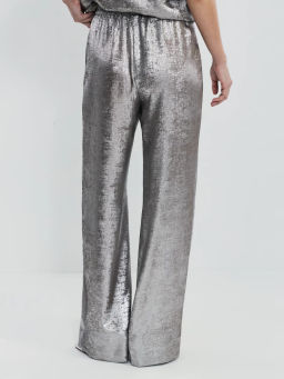 Прямые брюки из блестящей ткани / Zarina