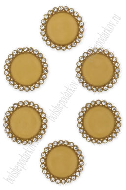 Крышечка-серединка со стразами (10 шт) SF-008, хаки №233