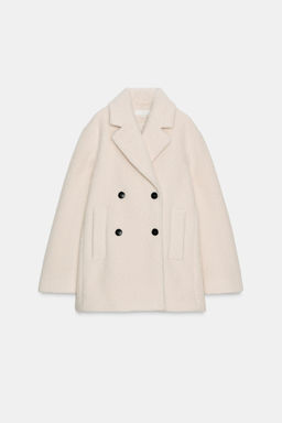 BOUCL_ DOUBLE-BREASTED MID-LENGTH COAT - Zara фото 7