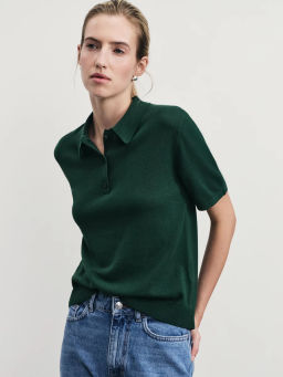 Джемпер поло из хлопка с короткими рукавами / Zarina