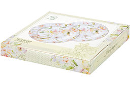 Набор тарелок десертных 2 пр. 20,5*20,5*1,5 см "Корнелия" фарфор NEW BONE CHINA