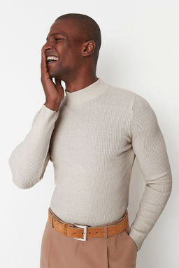 TRENDYOL MAN Ekru Slim Fit Pamuklu Yar?m Bal?kc? Yaka Fitilli Orgu Kazak TMNAW21KZ0568 - Trendyolmilla фото 71