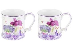 Набор 2 кружек 380 мл 12,3*9*9 см Лаванда NEW BONE CHINA