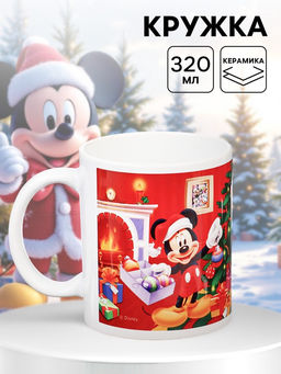 Кружка керамическая новогодняя «С Новым годом!», 320 мл, Микки Маус