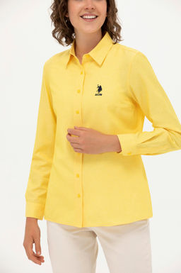 U. S. Polo Assn Женская желтая базовая рубашка с длинным рукавом - U.s. polo assn фото 6