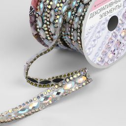 Стразы термоклеевые «Овалы», 9 мм, 4.5±0.5 м, цвет серебряный