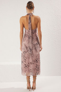 Cok Renkli Cicekli Astarl? Sifon Dokuma Midi S?k Abiye Gece Mezuiyet Elbisesi TPRSS25EL00215 - Trendyolmilla фото 4