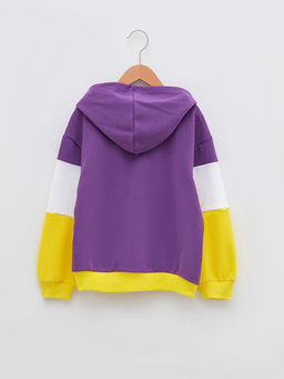 Kap??onlu Renk Bloklu Uzun Kollu K?z ?ocuk Sweatshirt - Waikiki фото 2