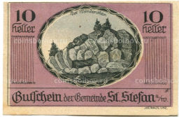 10 геллеров 1920 года Австрия Санкт-Штефан в Вальде (нотгельд)
