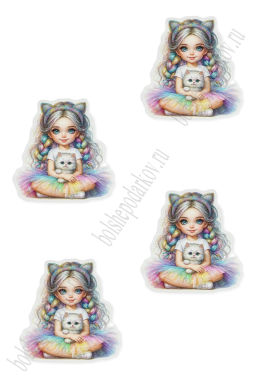 Кабошон-вырубка "Девочка" 3,5*3,5 см (10 шт) SF-7342, №17