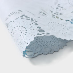 Цена за 12 шт. Салфетка ажурная для стола «Подсолнухи», 45×30 см, жёлто-голубая