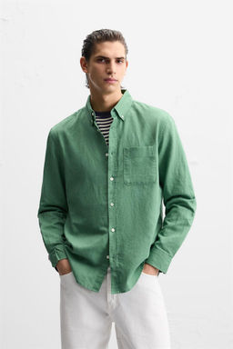 COTTON - LINEN SHIRT - Zara фото 26