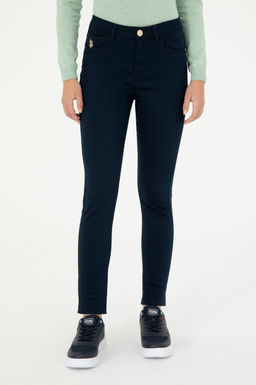 Женские темно-синие брюки из плотной ткани - U.s. polo assn фото 2