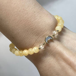 Браслет со вставкой из Кальцита и Горного Хрусатля 17 см