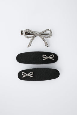 3-PACK OF SHINY BOW HAIR CLIPS - Zara фото 4
