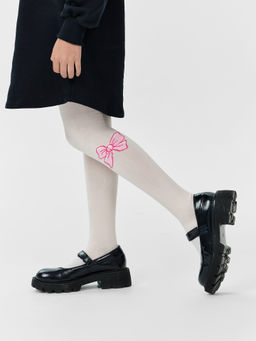 Цена за 3 пары! Колготки детские розовые с бантиком