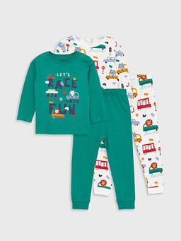 Bisiklet Yaka Uzun Kollu Erkek Bebek Pijama Tak?m 2li